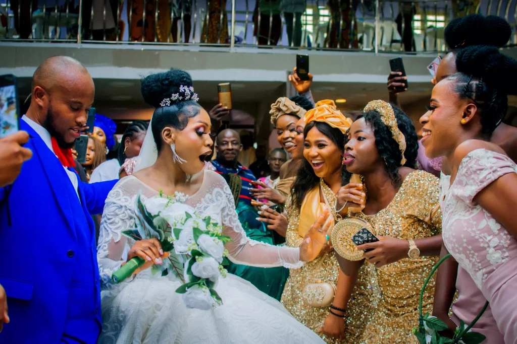 guests having fun at nigerian wedding